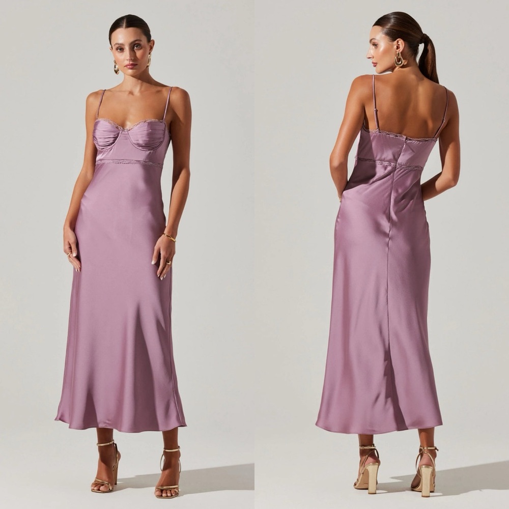 NWT ASTR Florianne Bustier Slip Midi Dress